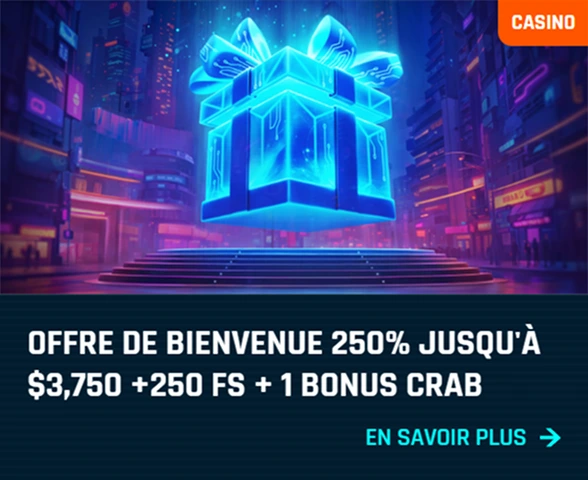 Cadeau lumineux – bonus de bienvenue 3750 $, 250 FS, 1 Crab
