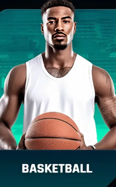 Joueur de basketball avec maillot blanc et ballon