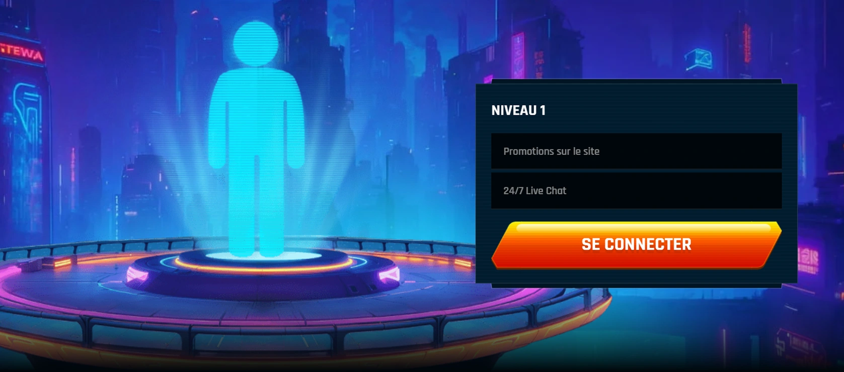 Avatar bleu sur plateforme – Niveau 1 sans pièces