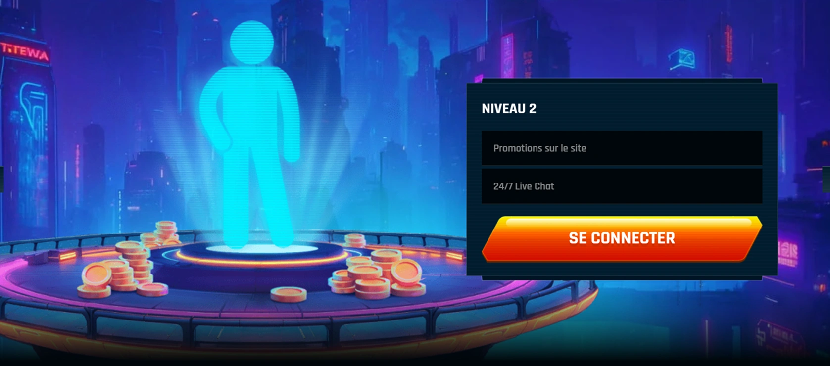 Avatar bleu sur plateforme – Niveau 2 avec pièces